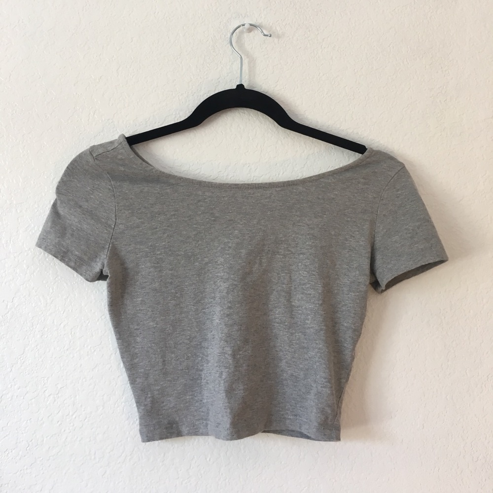 Gray crop top