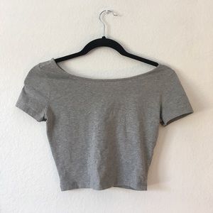 Gray crop top
