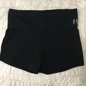 NWOT yoga shorts with fold over waistband