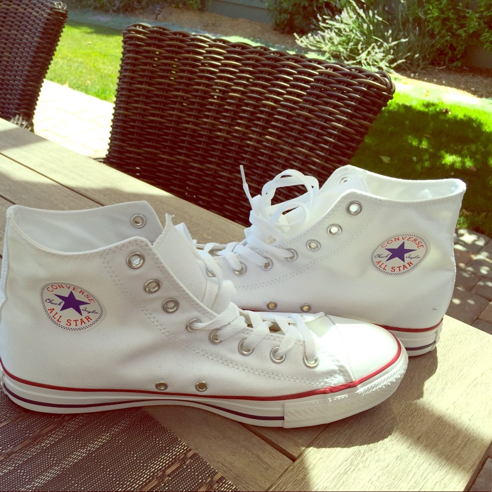 New White Converse Chuck Taylor High Top Sneakers