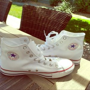 New White Converse Chuck Taylor High Top Sneakers