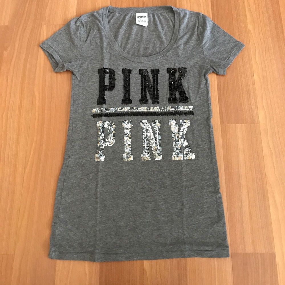 SOLD!Pink Victoria's Secret bling T shirt size S