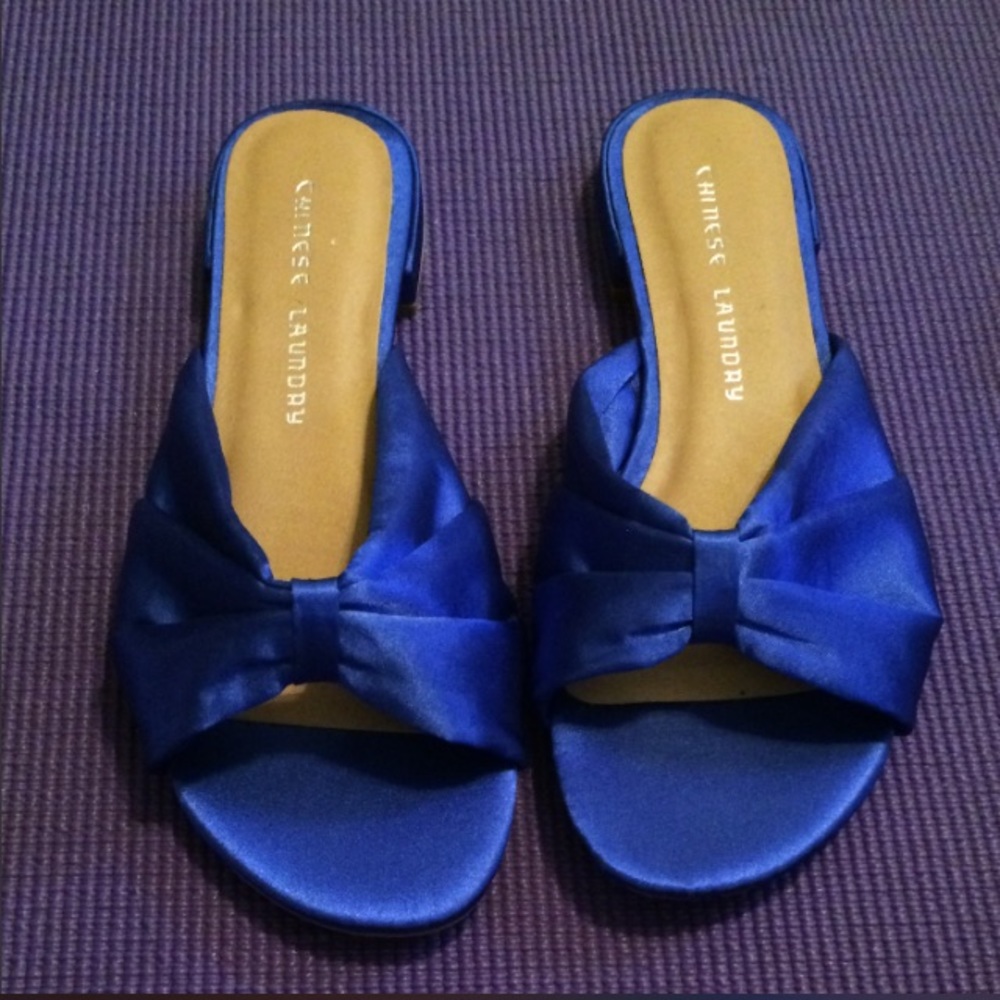 Satin Royal Blue Chinese Laundry Slide