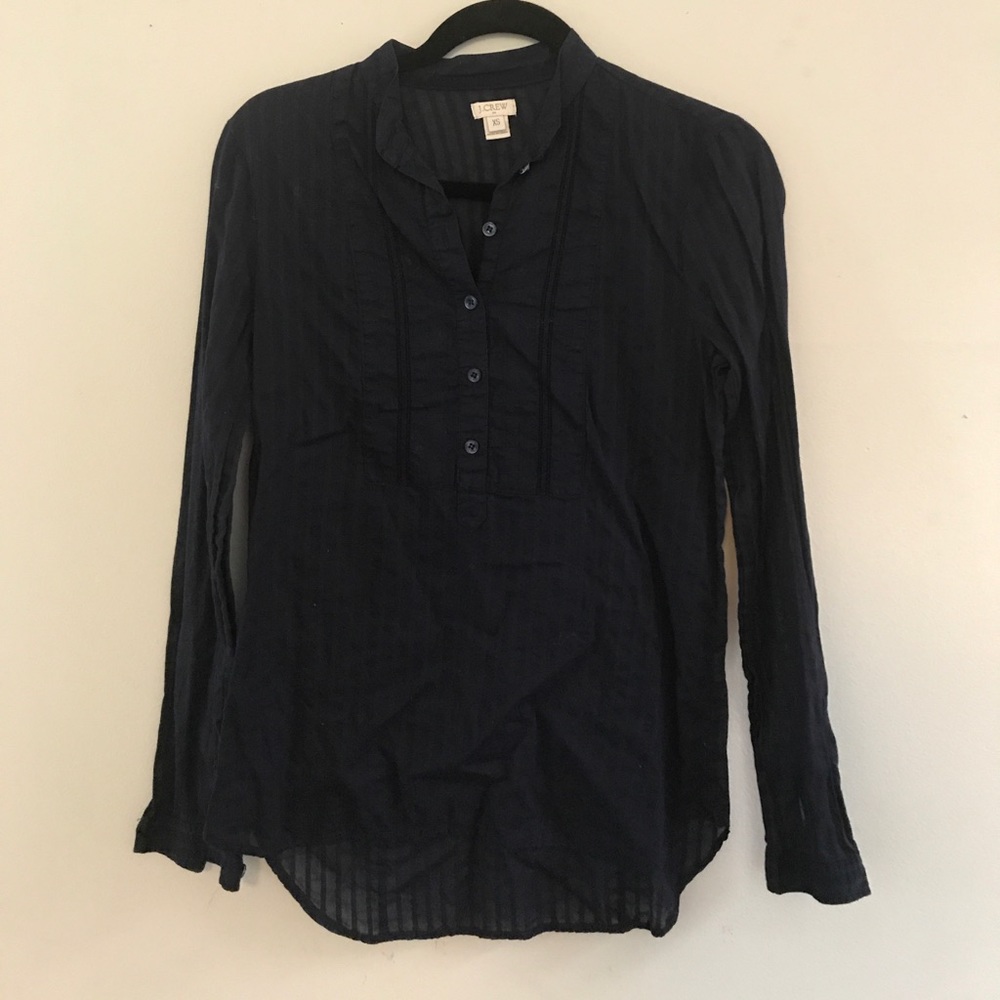 J crew Long Sleeve Top! X small! Navy!