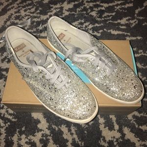 Kate spade silver glitter keds