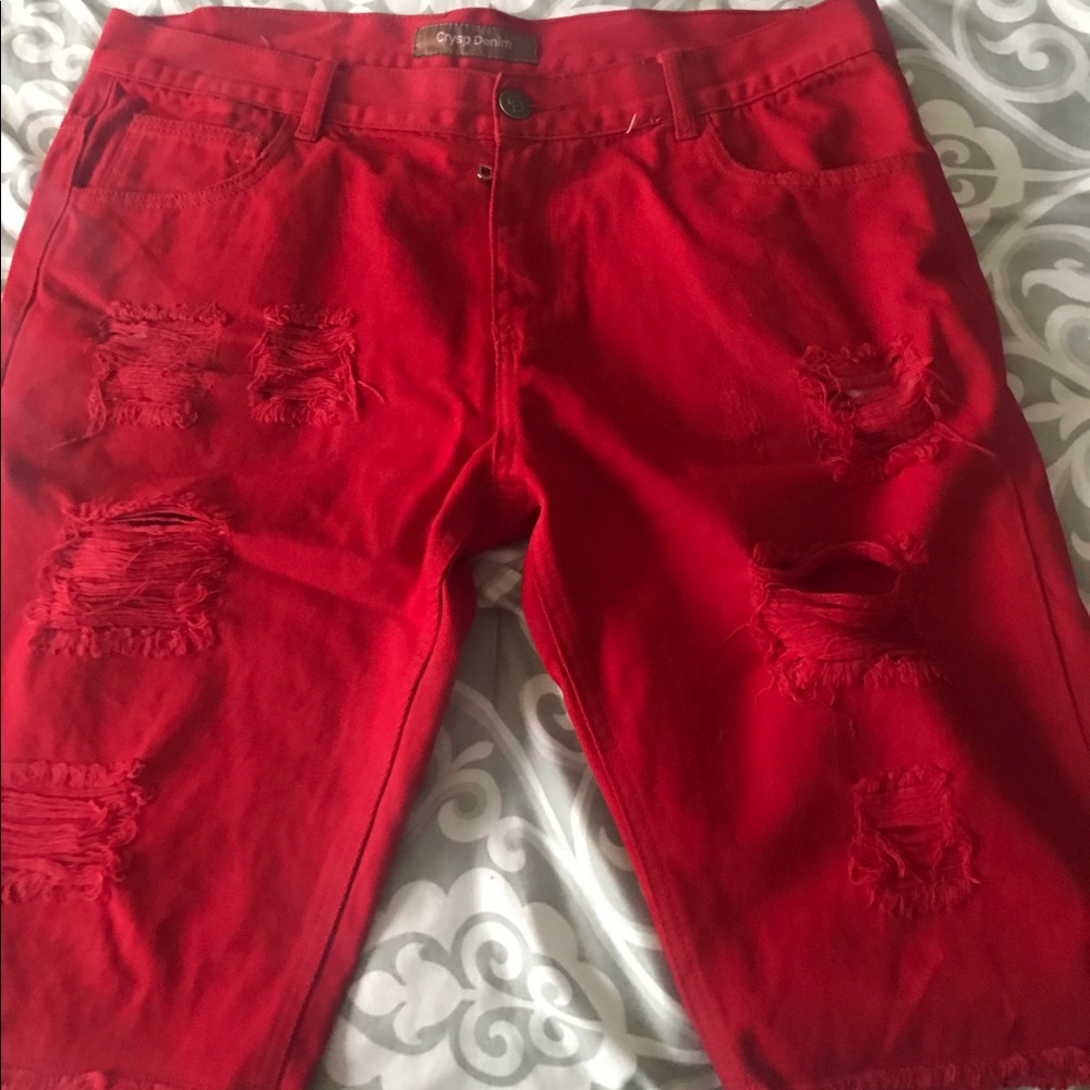 Red jean Crysp Denim sz36 Shorts