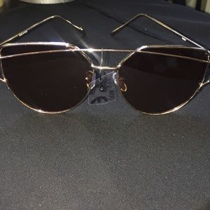 Cat eye metal sunglasses