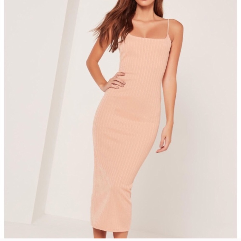 Nude Sarah Ashcroft Midi Dress Missguided