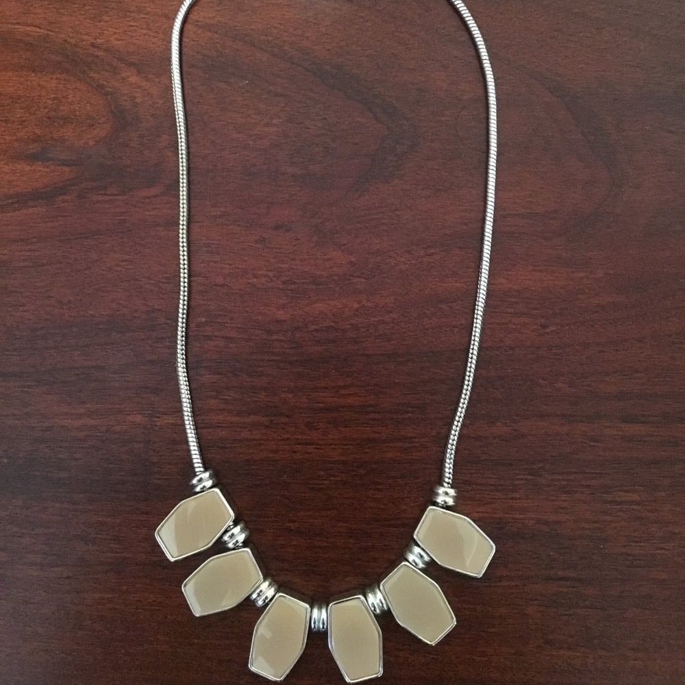 Ann Taylor LOFT Taupe Beige Geometric Necklace
