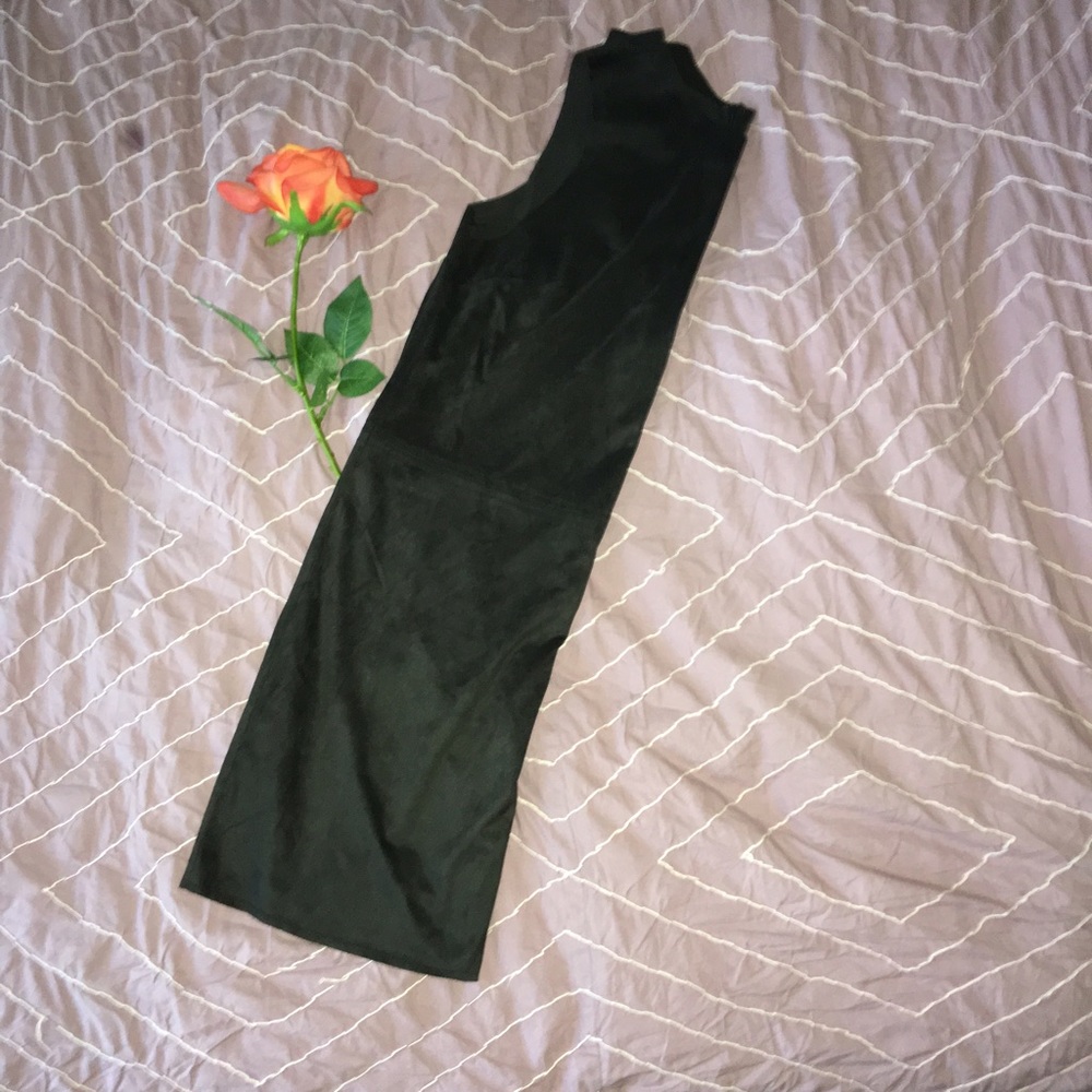 Dark grey suede tank dress