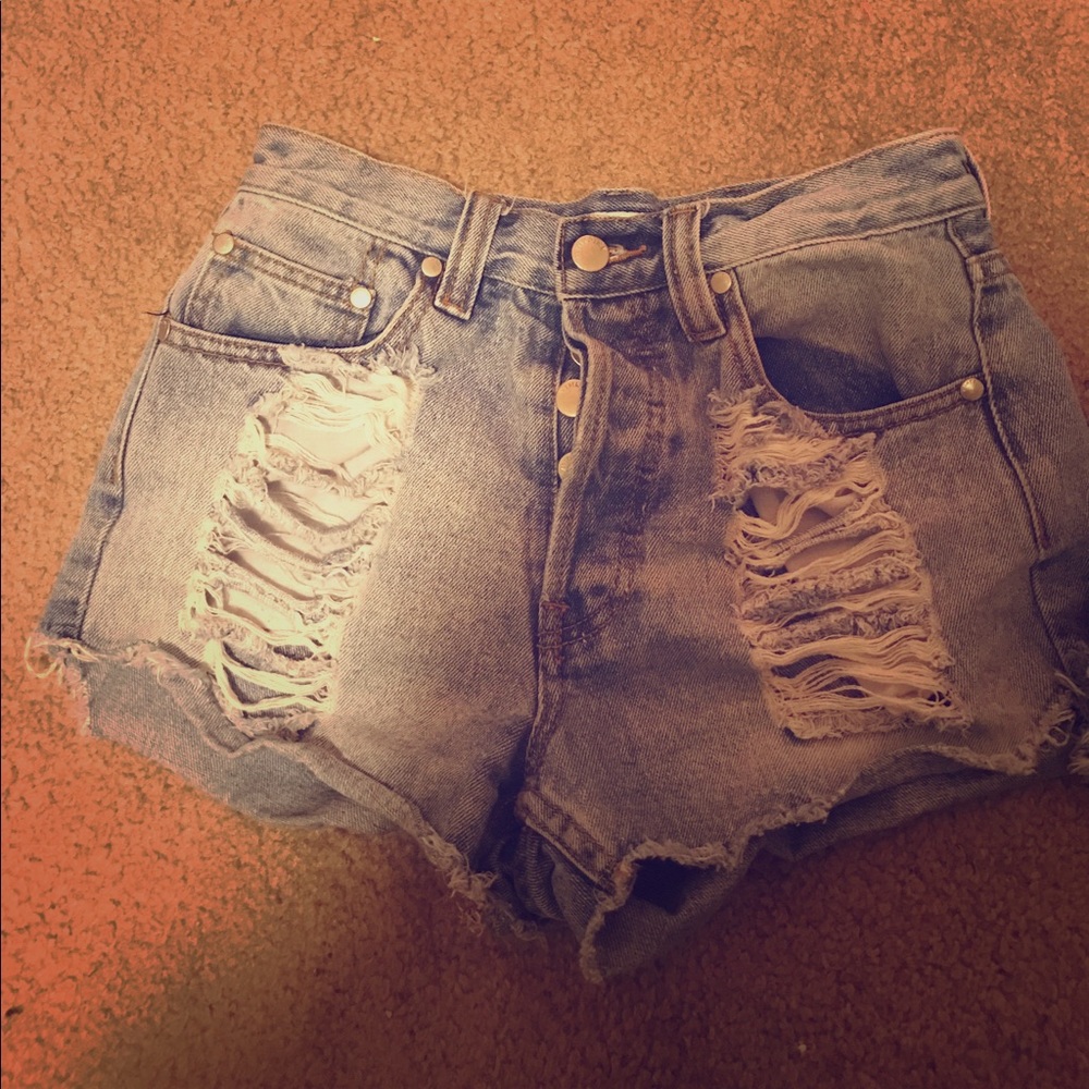 High waisted mink pink shorts