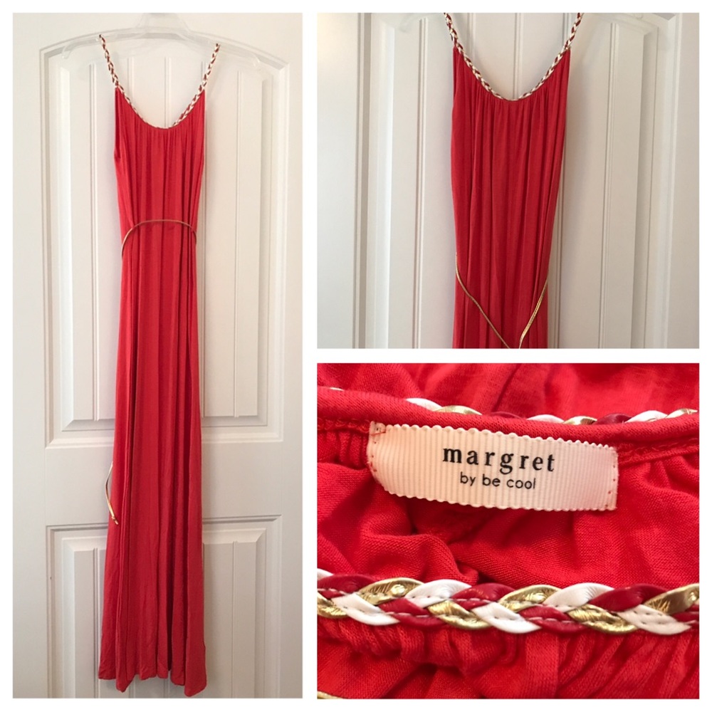 Coral Pink Beach Maxi Dress • Margret by Be Cool Sz S