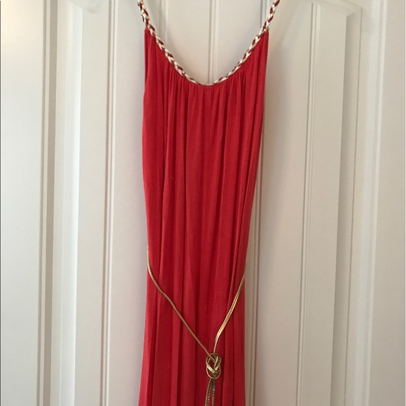 Coral Pink Beach Maxi Dress • Margret by Be Cool Sz S - Picture 4 of 4