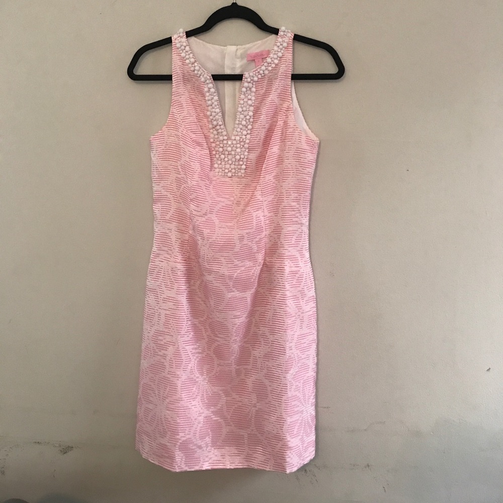 Lilly Pulitzer dress- Pink and Beaded! Size 2