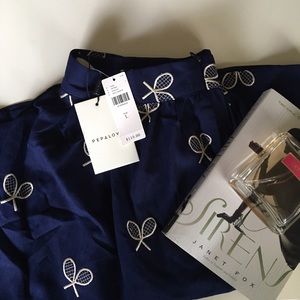 Anthropologie tennis print skirt