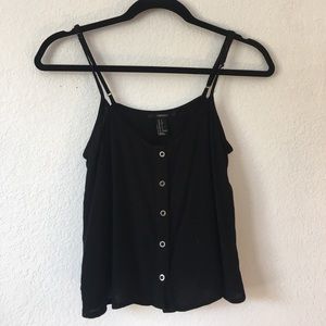 Black button down tank top