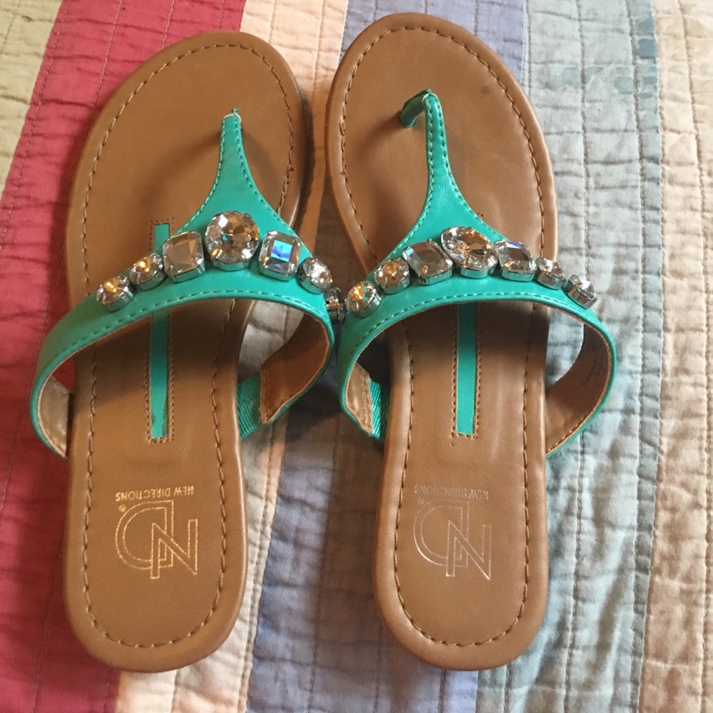New directions Teal blue with rhinestones