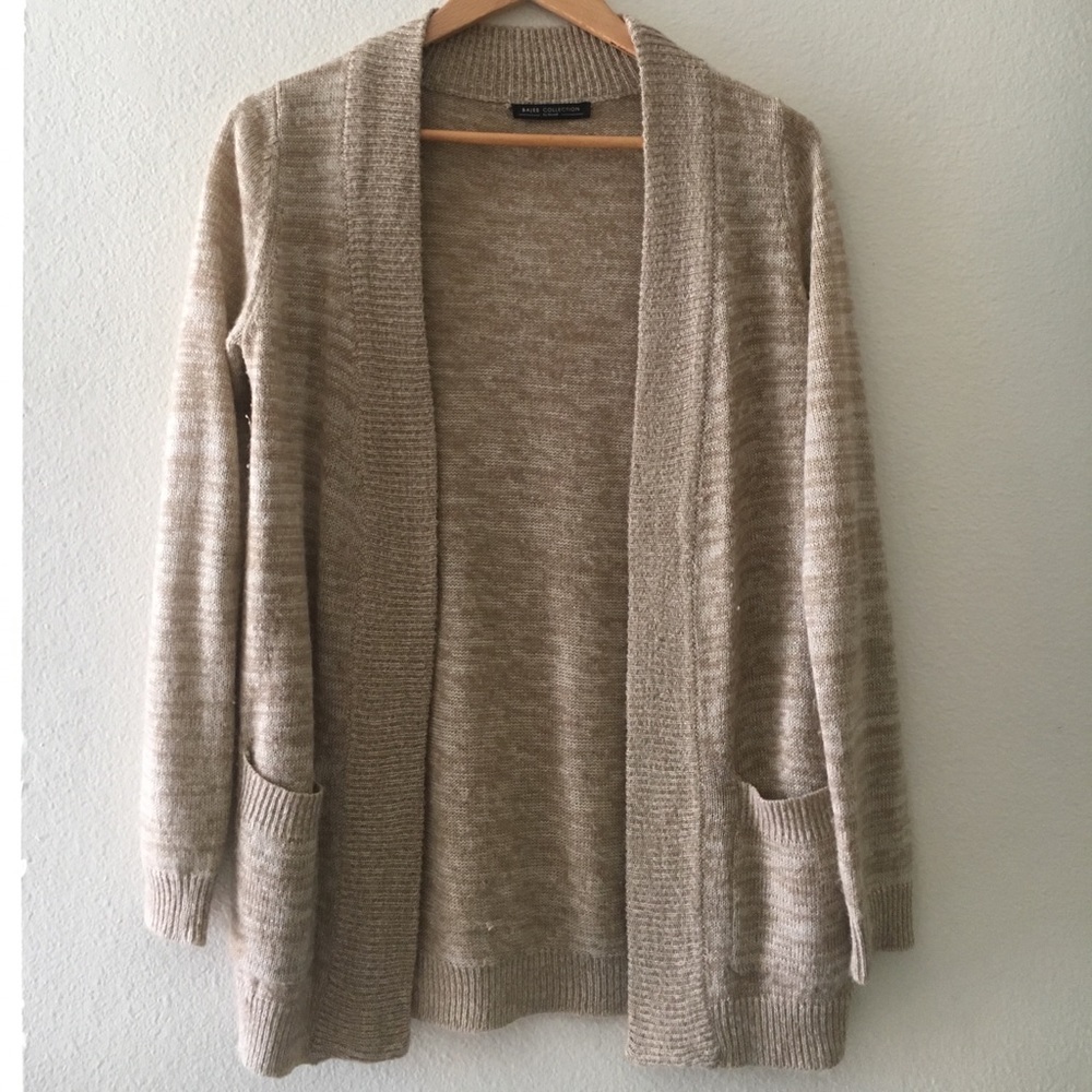 Bajee Collection Long-Sleeve Tan Cardigan