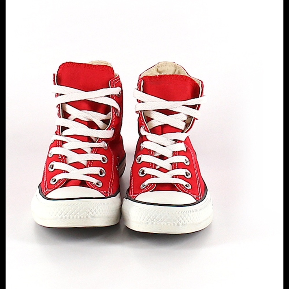 Red converse high tops