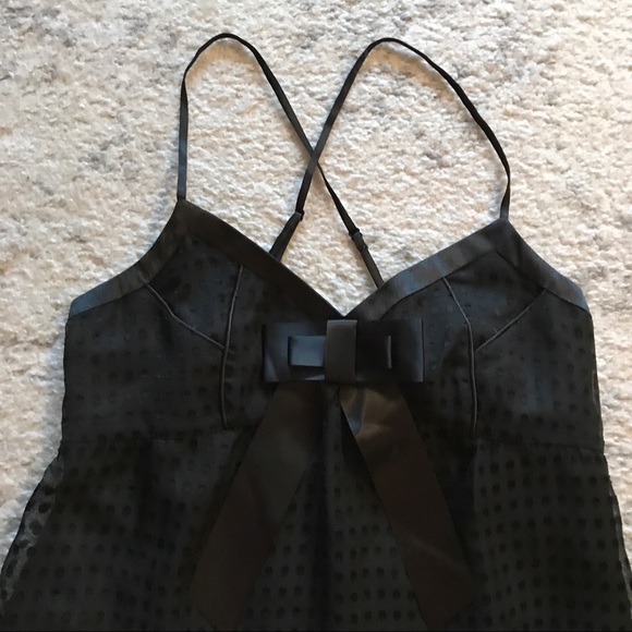 Black baby doll polka dot mesh bow dress - Picture 4 of 8