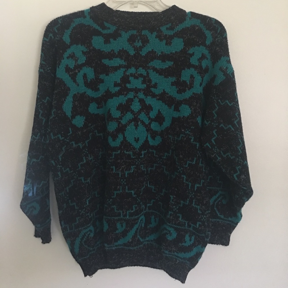 Vintage green filigree sweater