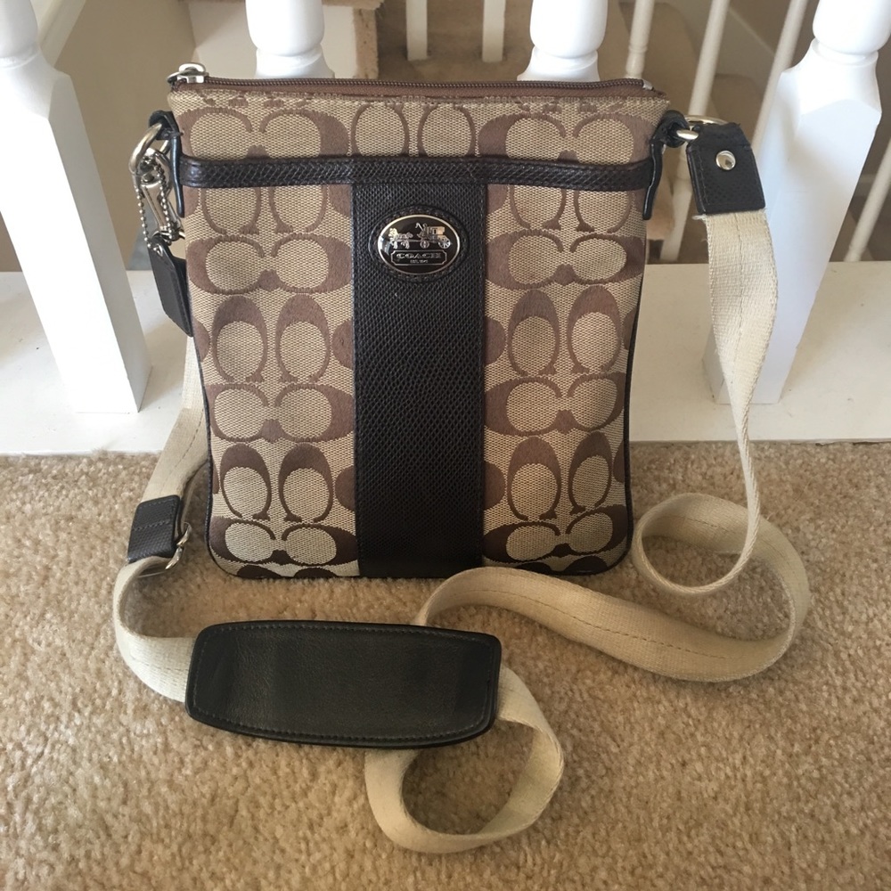 Medium Coach Satchel with Leather Accents