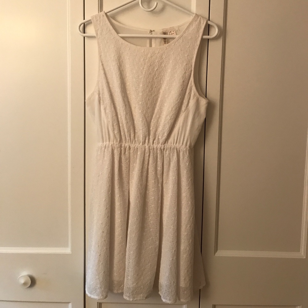 White Dress with Floral Detailing