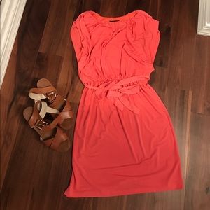 Coral midi dress