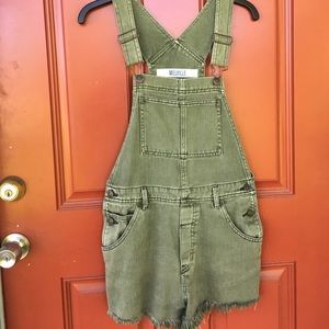 Brandy Melville olive green overalls