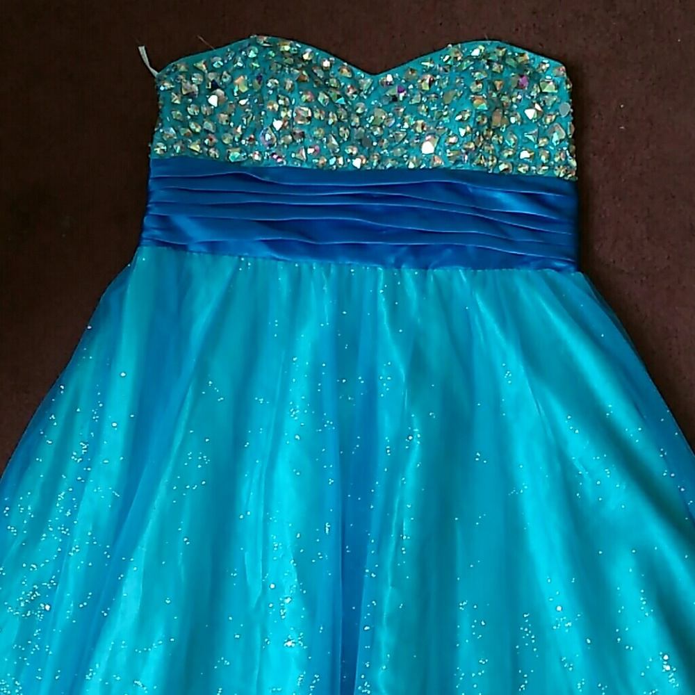 Blue Elsa/cinderella inspired prom dress