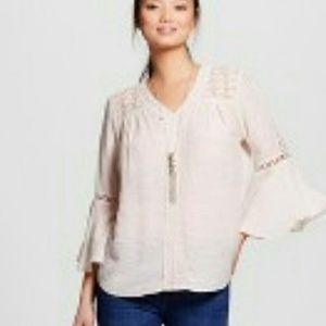 Lace and Crochet Peasant Blouse. Small