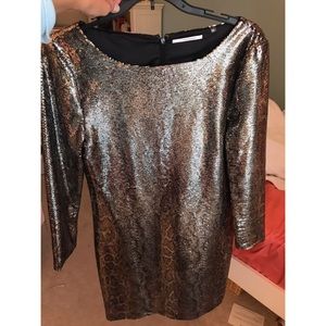 Tahari 'Ezra' Metallic Python Shift Dress