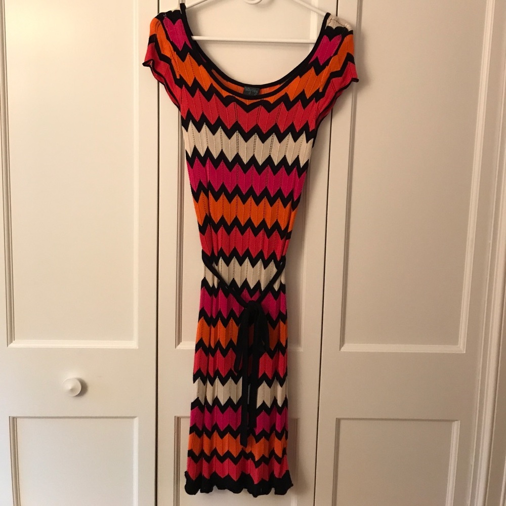 Multi-Colored Chevron Sweater Dress