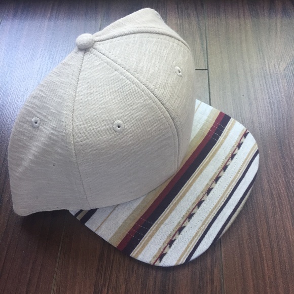 Tan Striped Brim Hat  SAMPLE SALE! - Picture 2 of 4