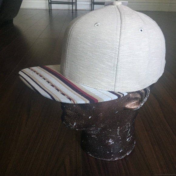 Tan Striped Brim Hat  SAMPLE SALE! - Picture 4 of 4