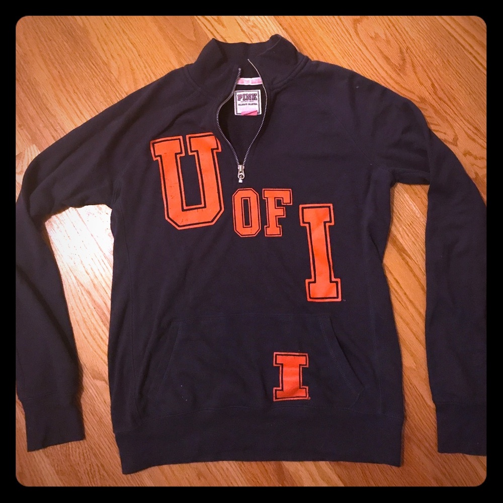 PINK University of Illinois quarter-zip