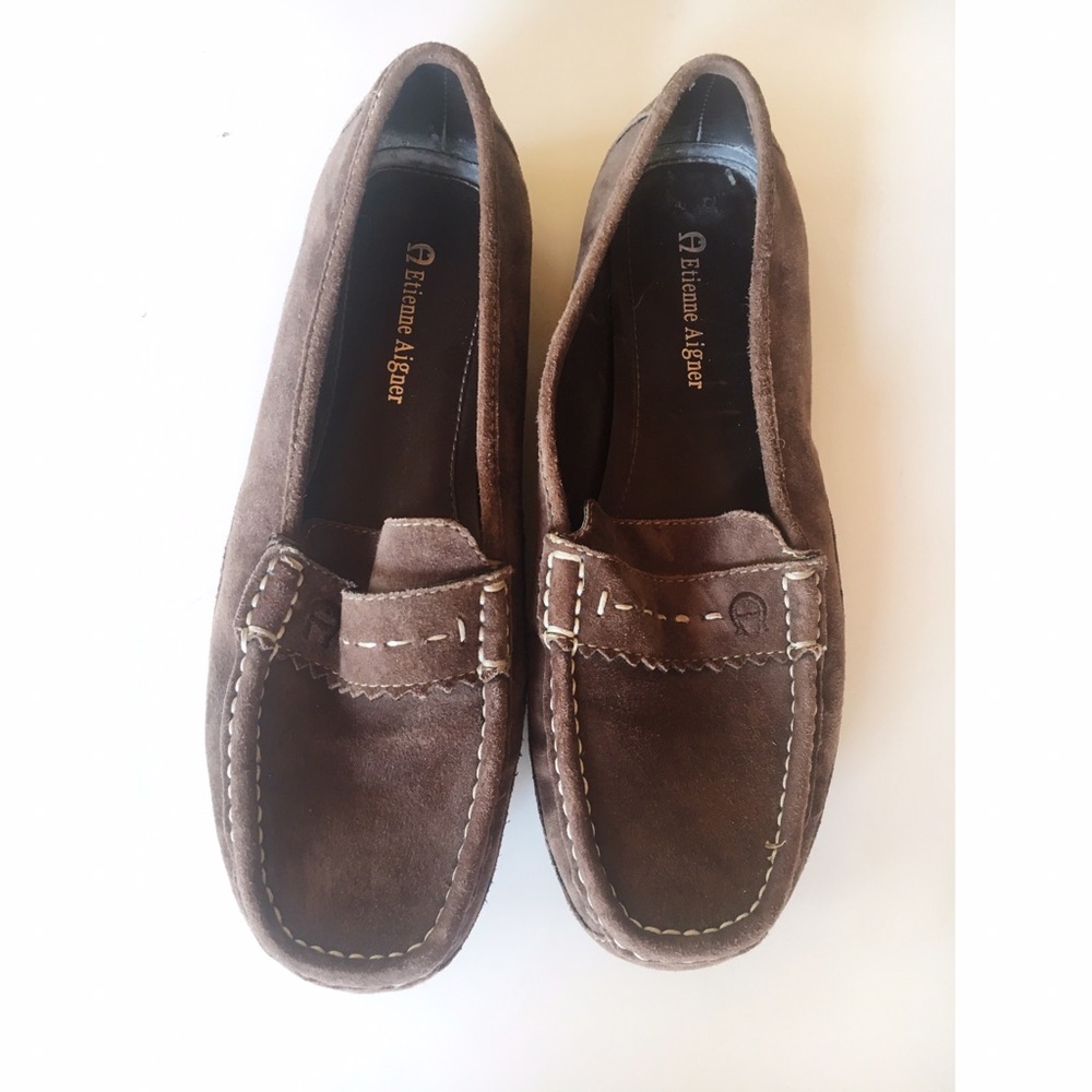 Etienne Aigner brown suede loafers