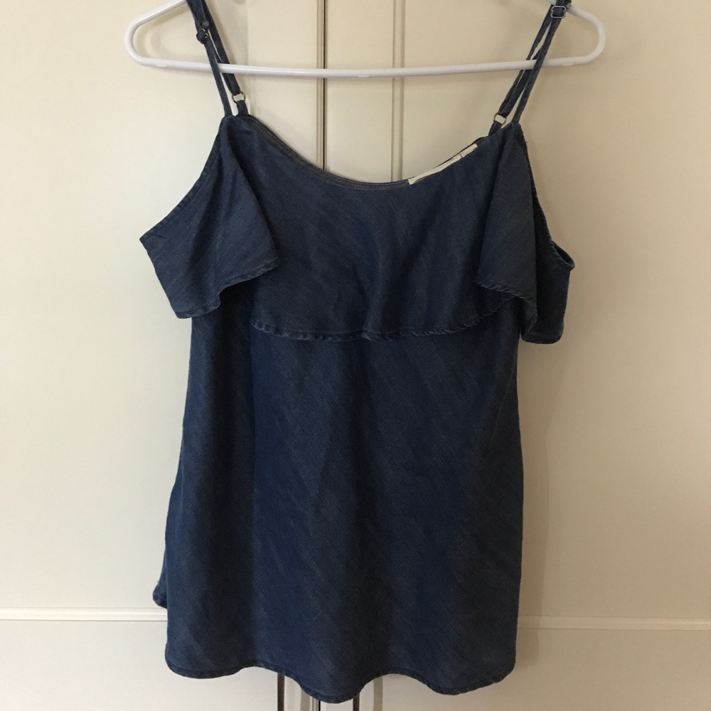 RD Style jean cold shoulder shirt