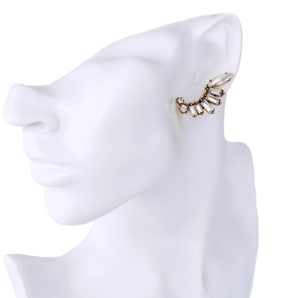 Crystal ear jacket studs