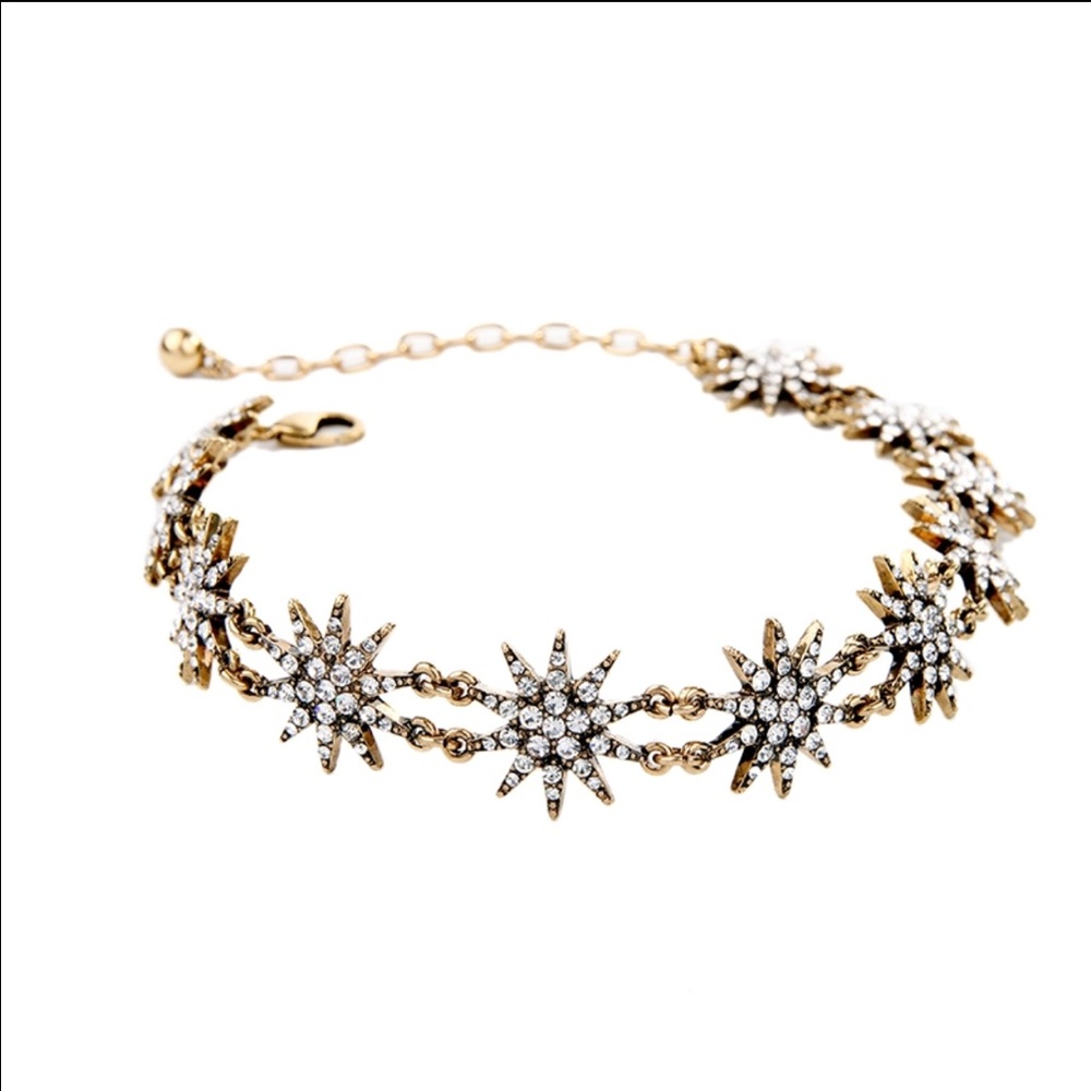 Crystal star choker necklace