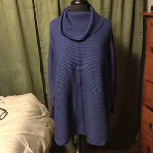 Navy Blue Cowl Neck Sweater