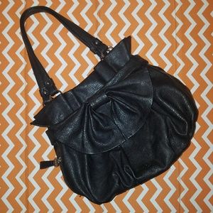 Black Bow Slouchy Hobo Purse by Elle