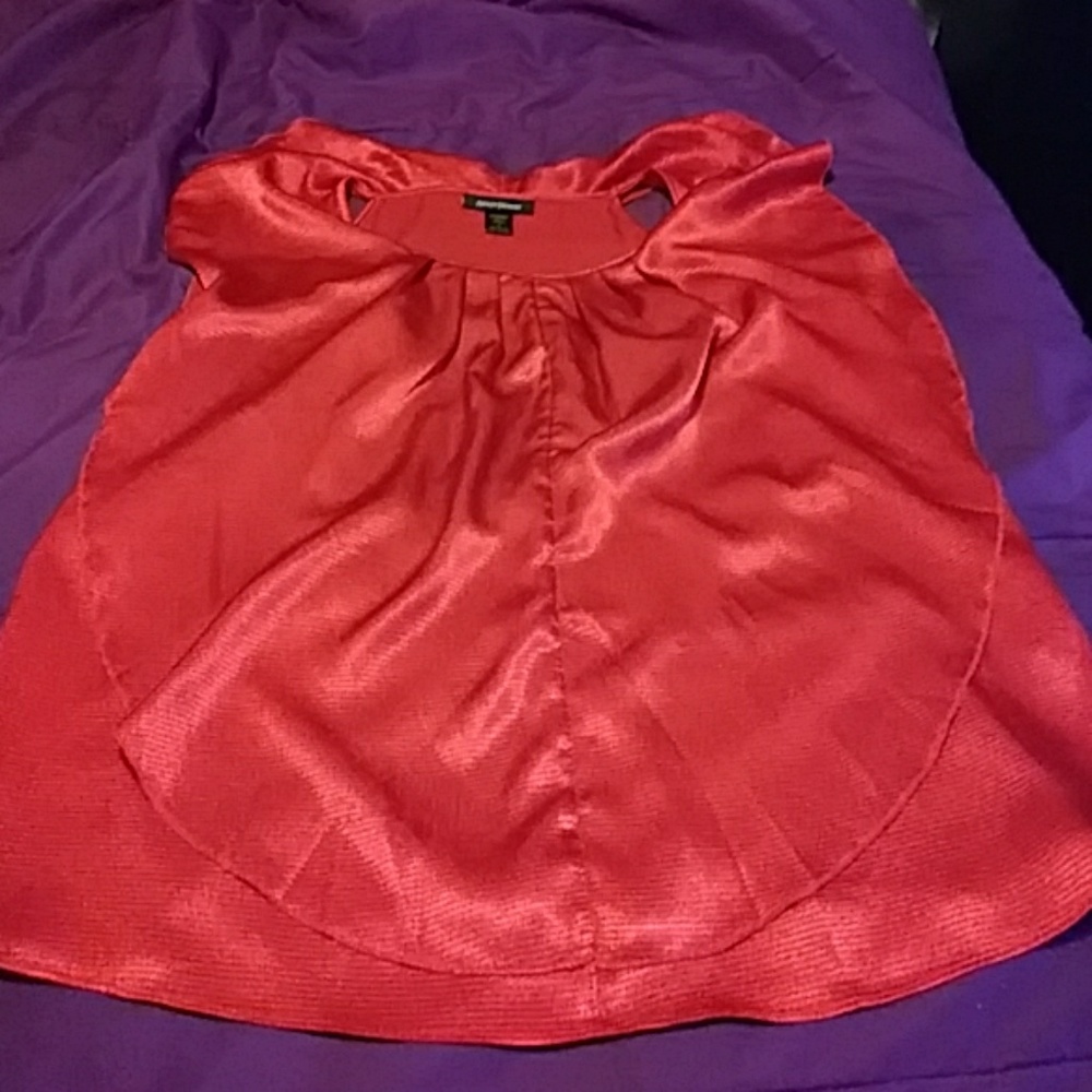 Red silk blouse