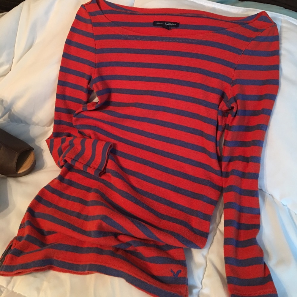 Orange and blue striped tunic