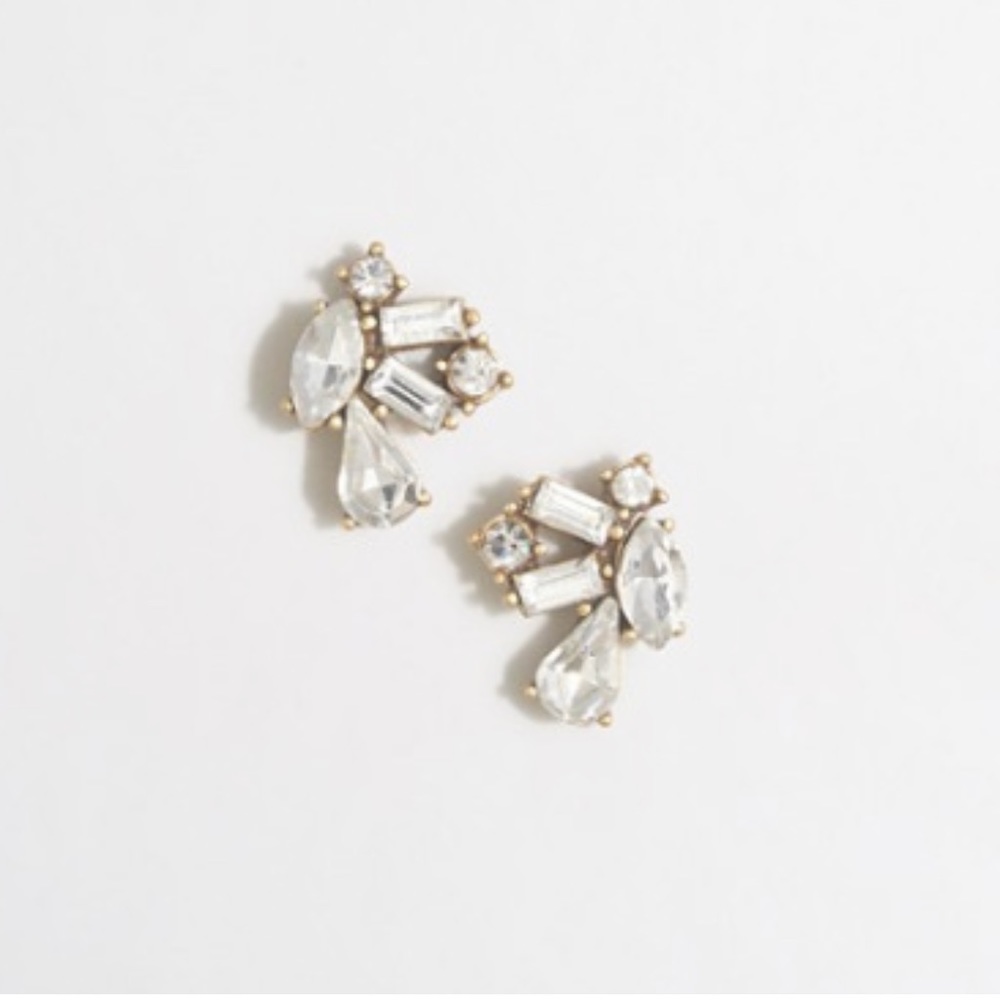 Crystal stud earrings statement
