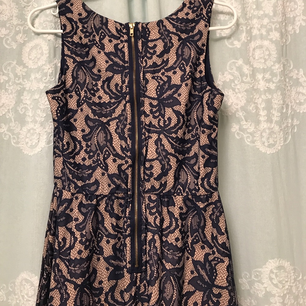 Blue lace cocktail dress