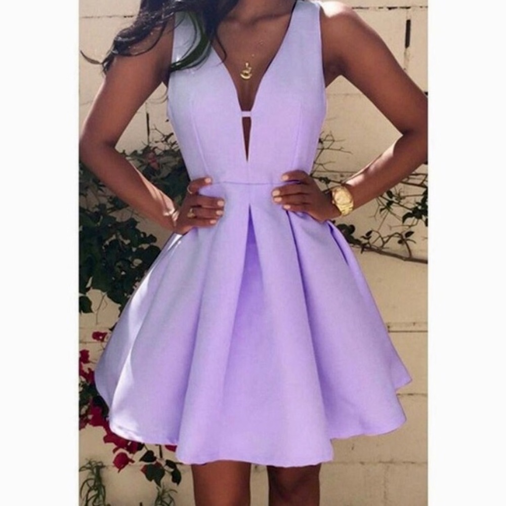 Purple Low Cut Dress