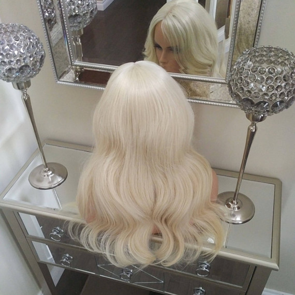 European Platinum Blonde Full Lace Wig  22-26 inch