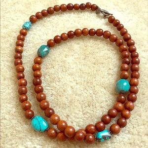 Silpada Sterling Silver/Turquoise/Wood Necklace