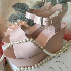 Topshop pink platform shoes size 9.5 worn Once EUC